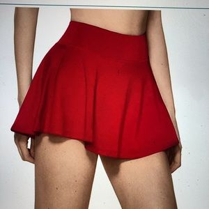 Red lightweight tennis skirt